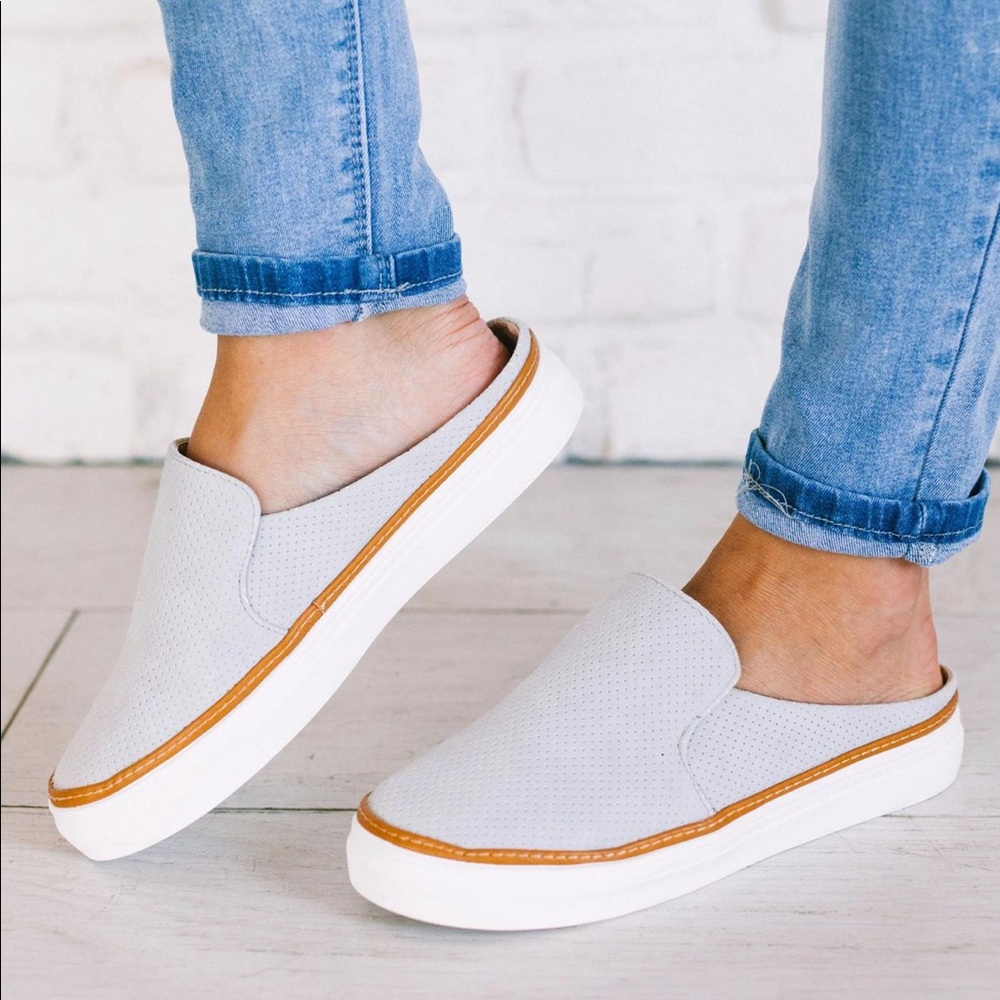 Gray Slide on Mules  CCOCCI BRAND